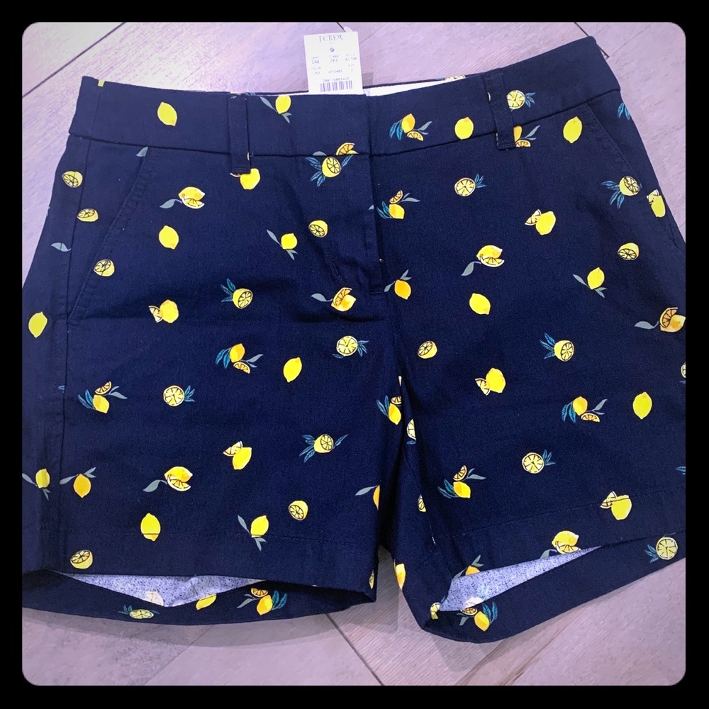 NWT j crew factory size 2 5” shorts navy lemons